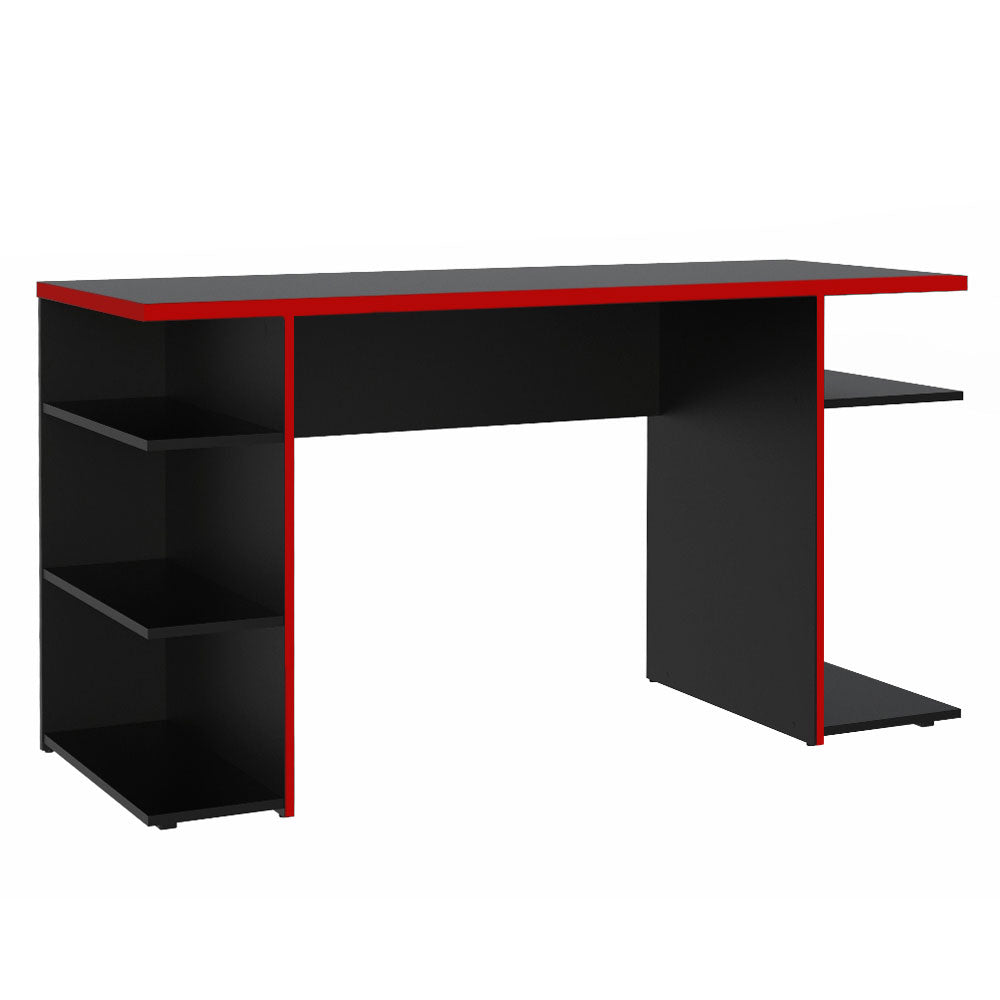 Escritorio Gamer Moderno para PC y Consola NegroRojo