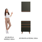 Kit Mueble de Cocina Superior y Mueble Bajo Reims 60 cm Negro