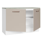 Mueble de Cocina Bajo Agata 1.20 m 2 Puertas con Encimera de MDP Blanco/Crema