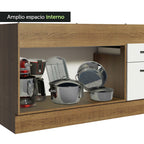 Mueble de Cocina Bajo Agata 1.50 m 2 Puertas 2 Cajones Marrón/Blanco