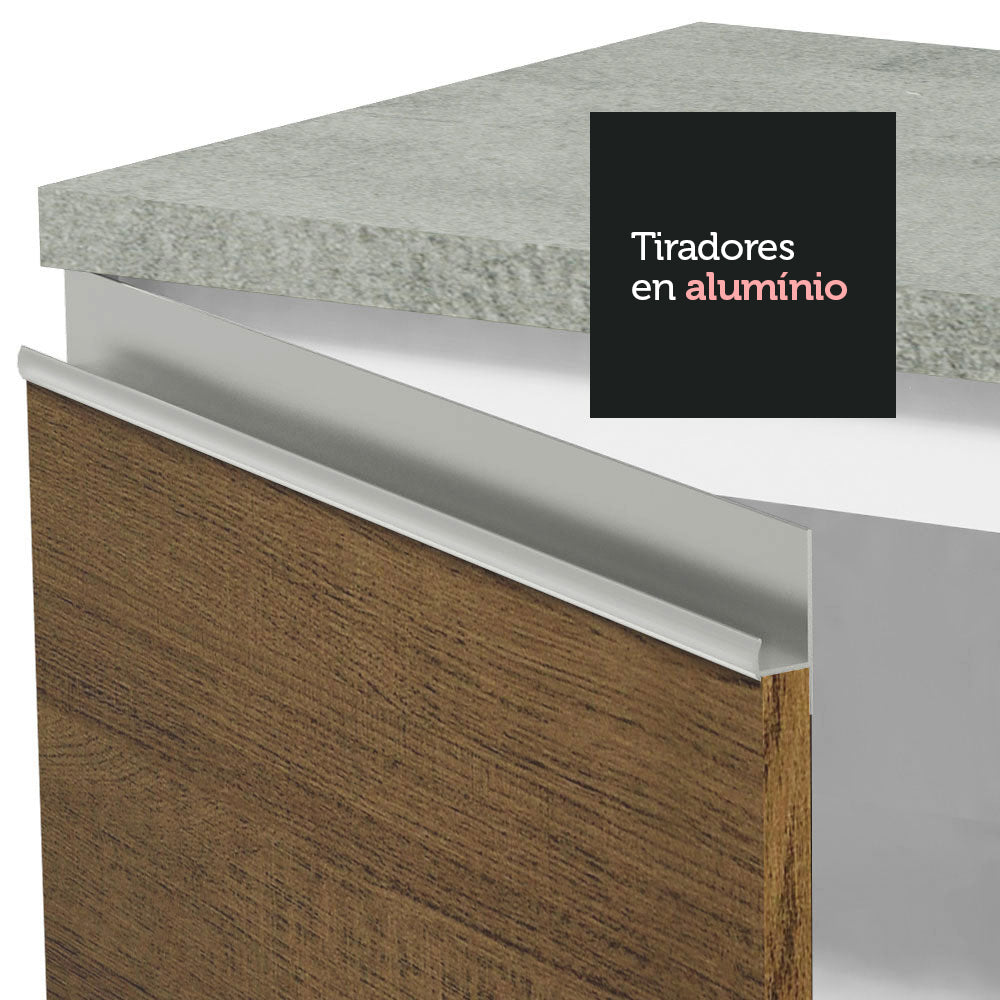 Mueble de Cocina Bajo Glamy 1.50 m 2 Puertas 2 Cajones Blanco/Marrón