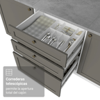 Mueble de Cocina Bajo Vik 60 cm 3 Cajones Blanco/Gris
