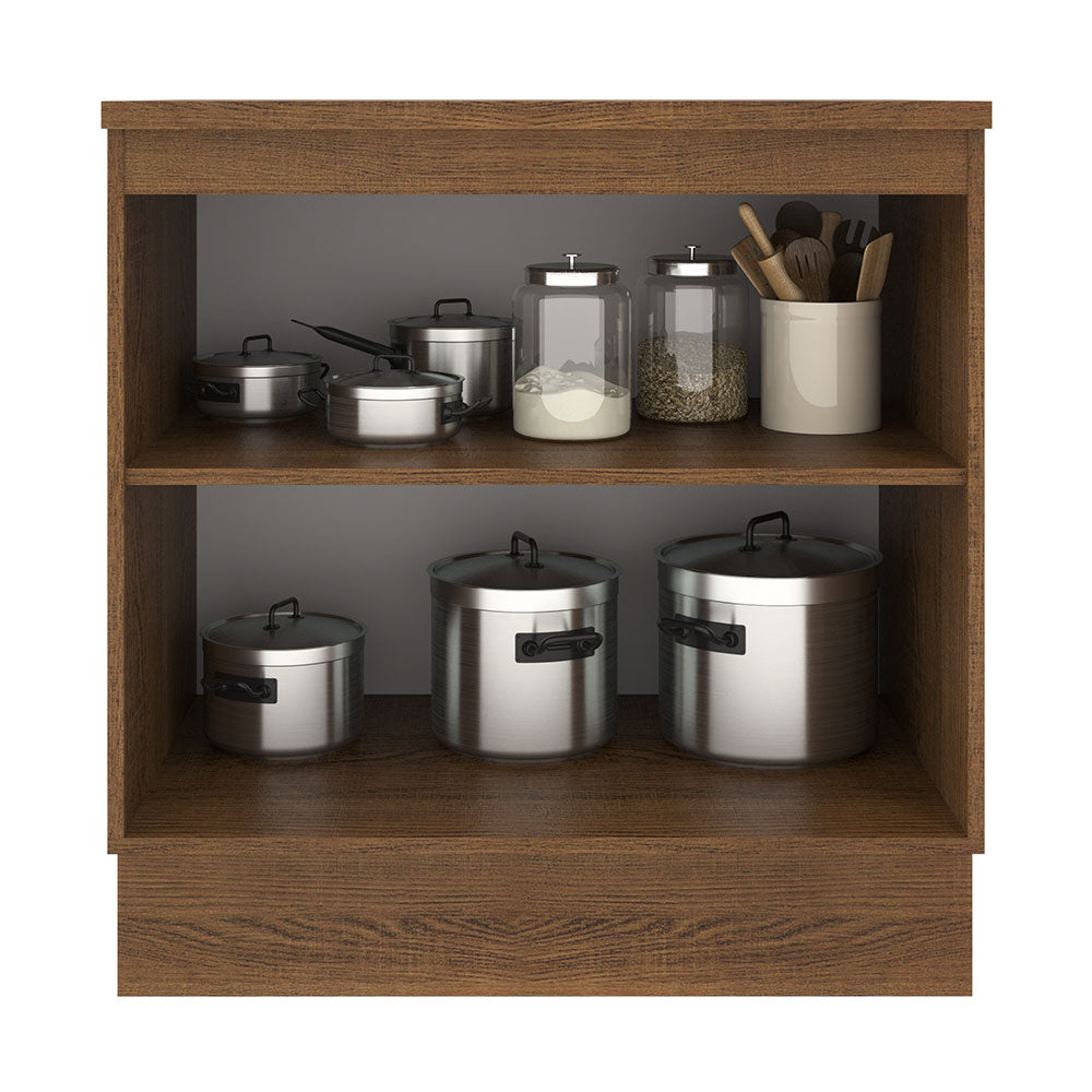 Mueble de Cocina Bajo Agata 80 cm 2 Puertas Marrón/Gris