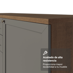 Mueble de Cocina Bajo Vik 80 cm 2 Cajones Marrón/Gris