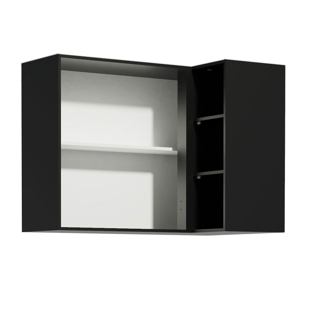 Mueble de Cocina Superior Esquina Reims 1 Puerta 3 Nichos Negro