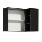 Mueble de Cocina Superior Esquina Reims 1 Puerta 3 Nichos Negro