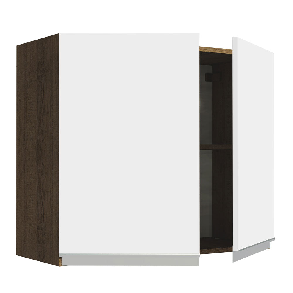 Mueble de Cocina Superior Glamy 80 cm 2 Puertas Marrón/Blanco