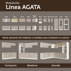 Mueble de Cocina Superior Agata 80 cm 1 Puerta Abatible Blanco/Crema