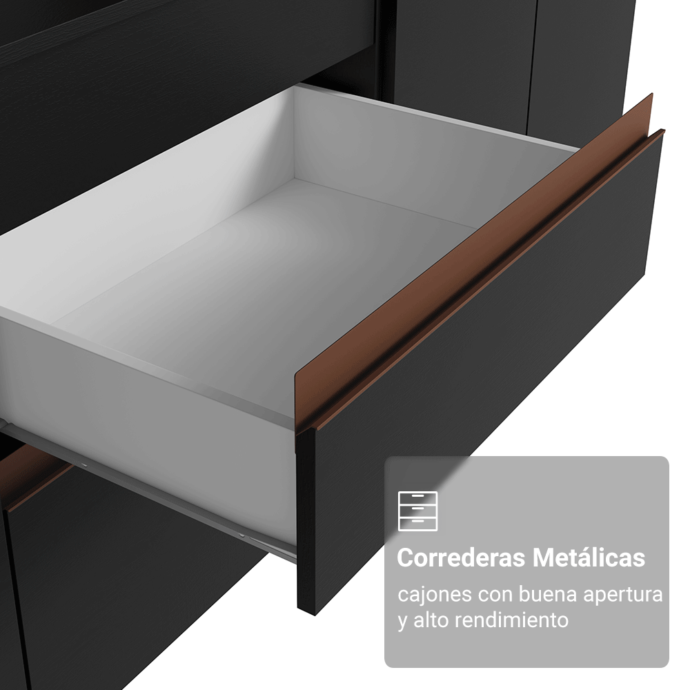 Cocina Integral de Esquina Reims 4.60 m con Encimera Negro 01