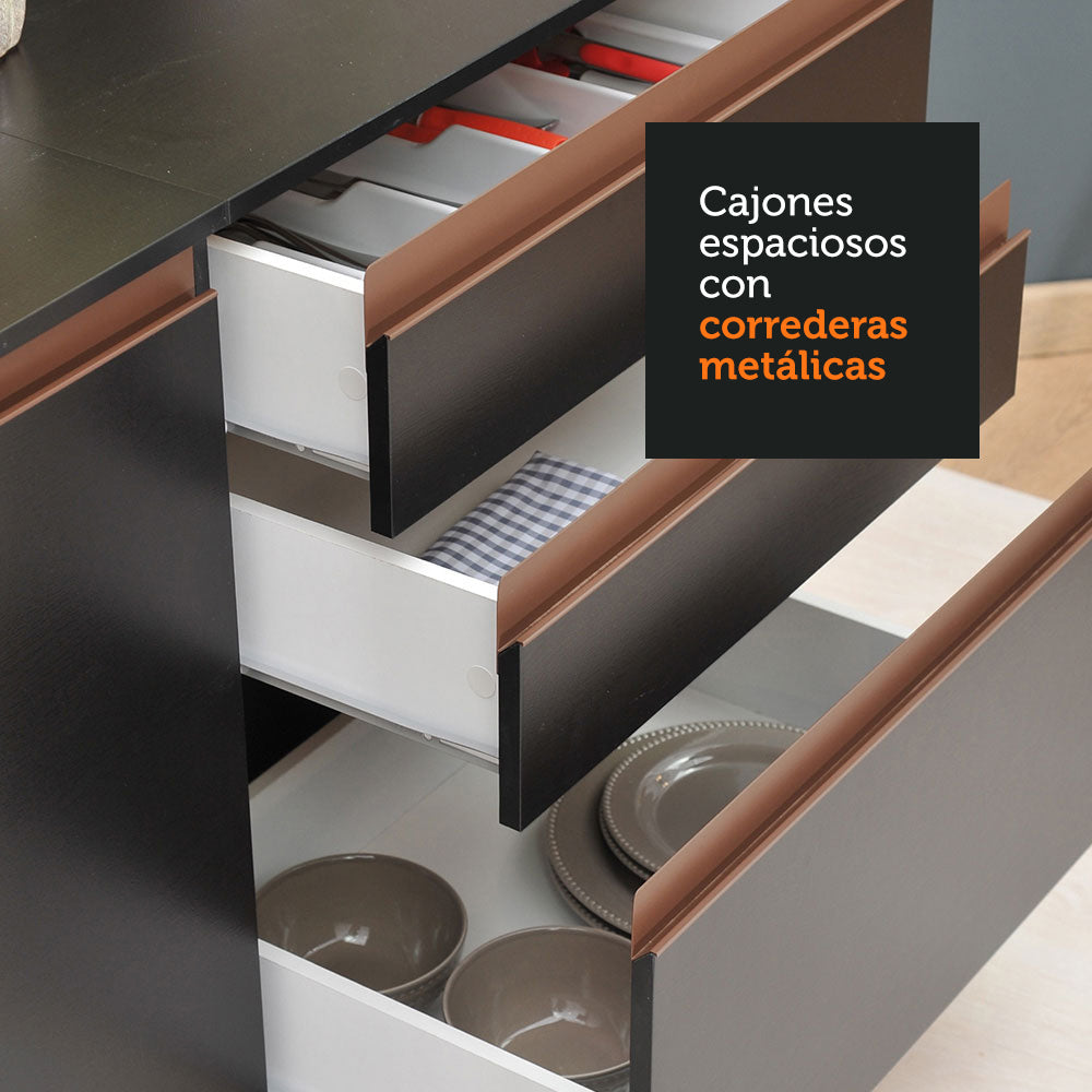 Cocina Integral de Esquina Reims 4.70 m con Encimera Negro 01