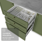 Cocina Integral de Esquina Vik 4.00 m Blanco/Verde 01