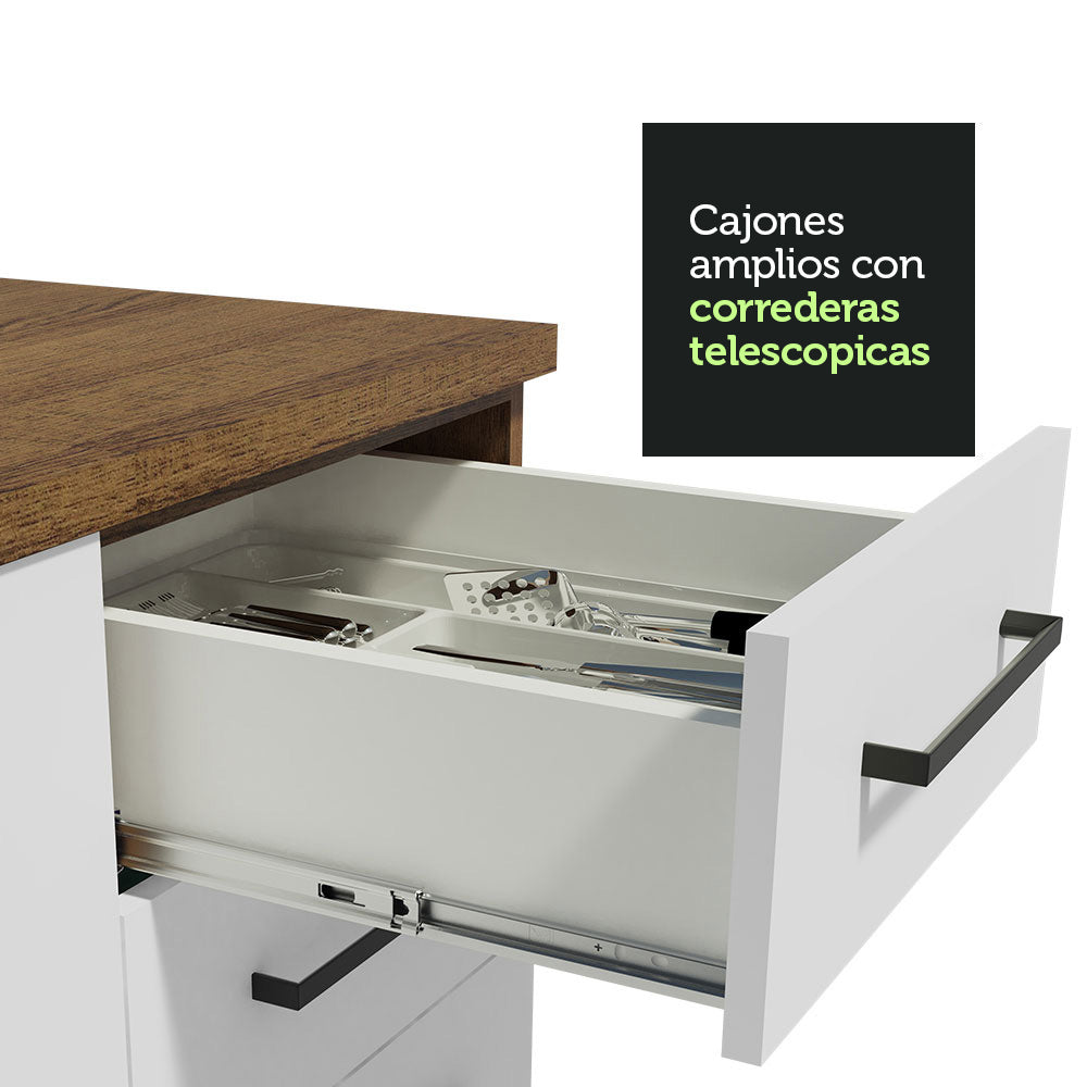 Cocina Integral Agata 2.70 Metros Marrón/Blanco 05