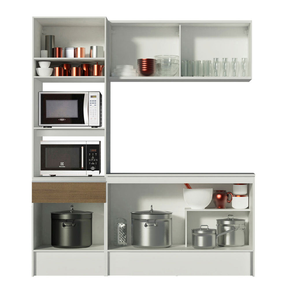 Cocina Integral Diamante Pop 1.80 m con Encimera Blanco/Marrón
