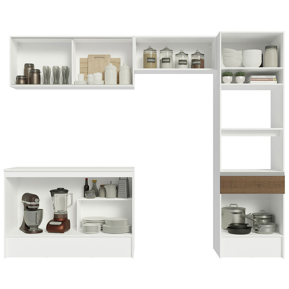 Cocina Integral Diamante 2.60 m con Encimera Blanco/Marrón