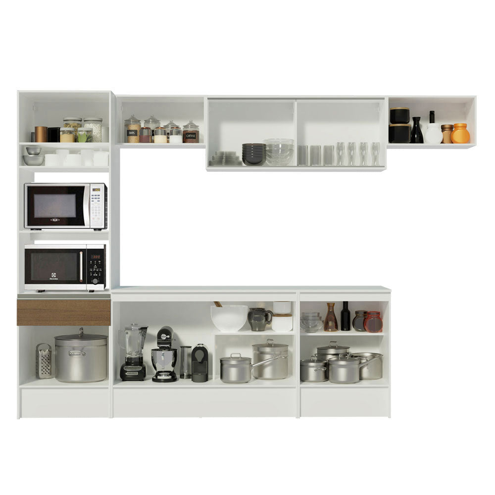 Cocina Integral Diamante 3.00 m con Encimera Blanco/Marrón