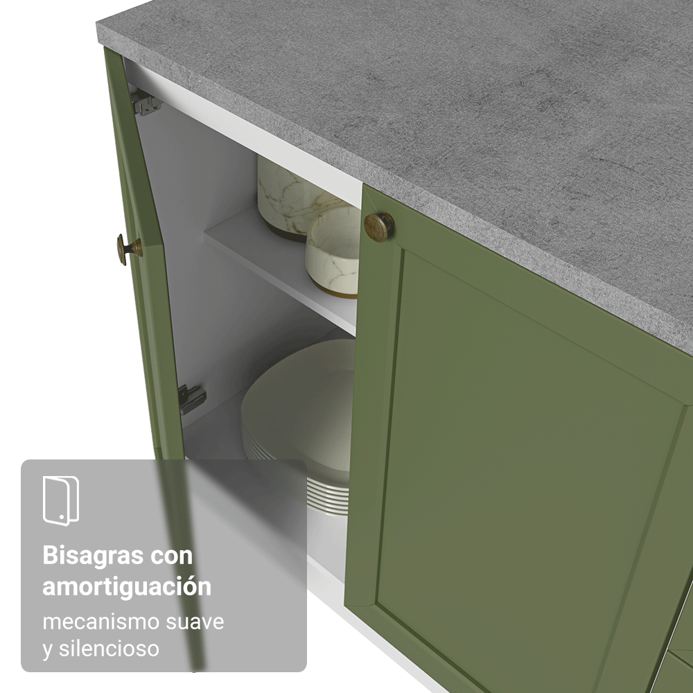Cocina Integral Vik 1.80 Metros Blanco/Verde 02