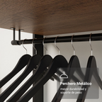 Clóset Modulado Abierto Valencia 2 Cajones 7 Niveles Marrón/Negro 180 cm x 129 cm x 45 cm