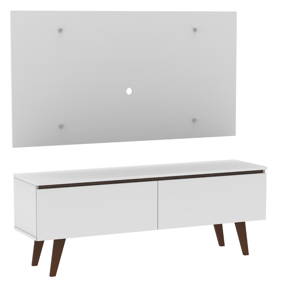 Centro de Entretenimiento para TV Le Mans Mesa y Panel Hasta 55 Pulgadas Blanco