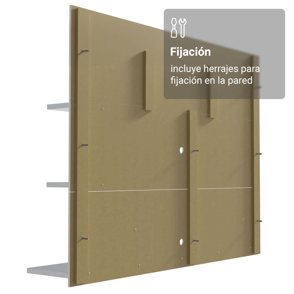 Centro de Entretenimiento para TV Reims Mesa y Panel Hasta 60 Pulgadas Blanco