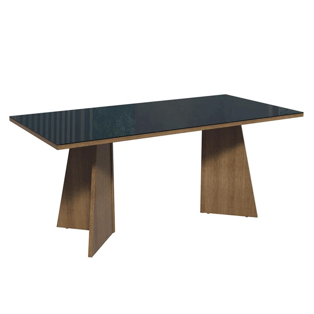 Escritorio Ejecutivo de Oficina Madesa con Superficie de Madera y Cristal 180 cm