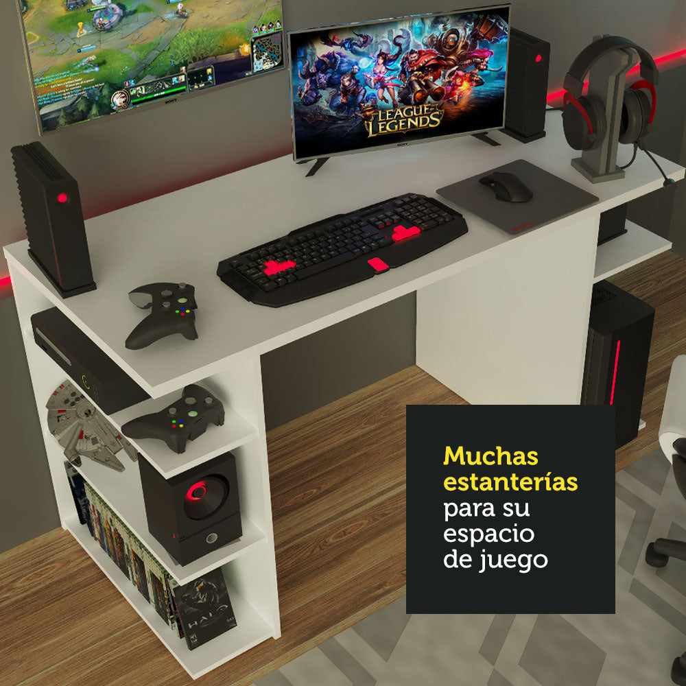Escritorio Gamer Moderno + Panel para TV Hasta 50 Pulgadas