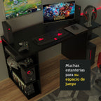 Escritorio Gamer Moderno + Panel para TV Hasta 50 Pulgadas