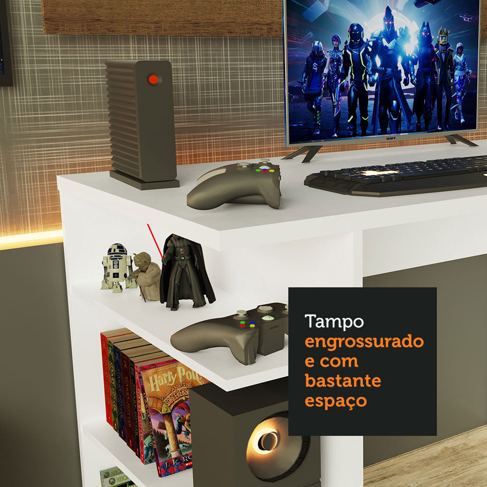 Escritorio Gamer Moderno + Panel para TV Hasta 50 Pulgadas