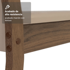 Juego de Comedor Marisa con 8 Sillas Marrón/Crema/Beige