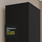 Armario Multiuso 1 Puerta 60 cm Negro