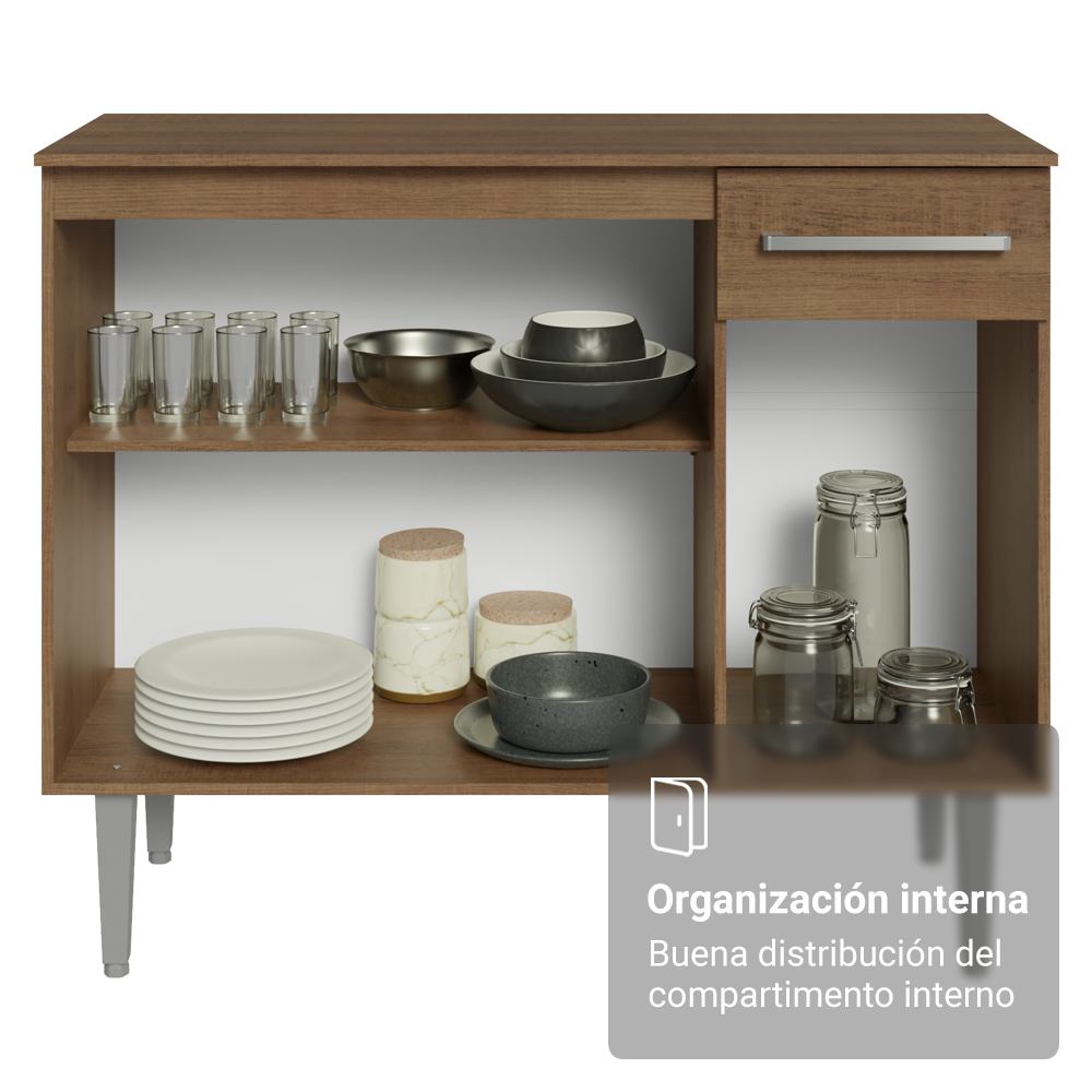 Buffet Aparador Vajillero Madesa 105 cm Marrón
