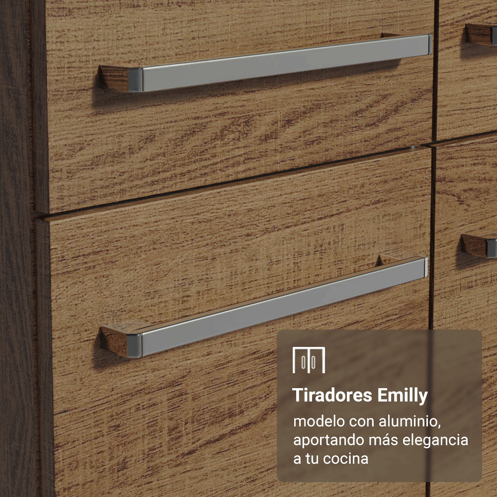 Kit Mueble de Cocina Bajo 1.05 m + Estante Organizador Multiuso 5 Niveles Marrón