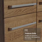 Kit Mueble de Cocina Bajo 1.05 m + Estante Organizador Multiuso 5 Niveles Marrón