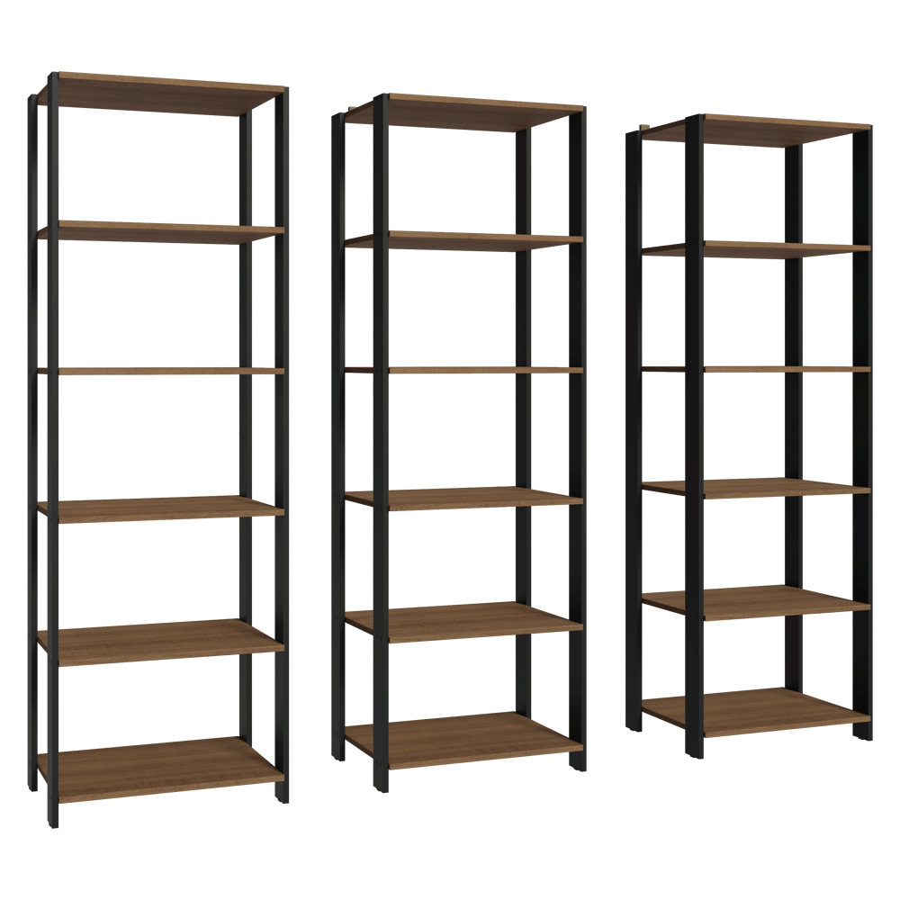 Estante Organizador Multiuso Madesa de 15 Repisas 177 cm Marrón/Negro