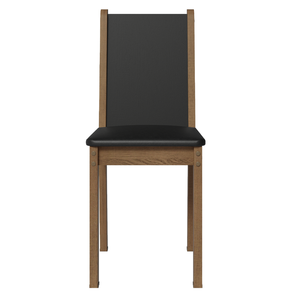 Juego de Comedor Aline con 4 Sillas - Encimera Cuadrada de Cristal Marrón/Negro