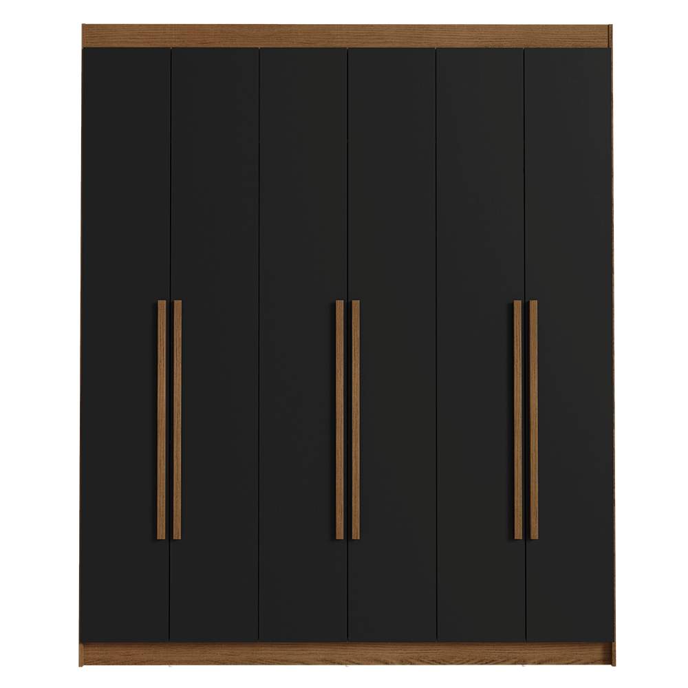 Closet Venus 6 Puertas 4 Cajones 2 Barrales MarrónNegro