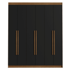 Closet Venus 6 Puertas 4 Cajones 2 Barrales MarrónNegro