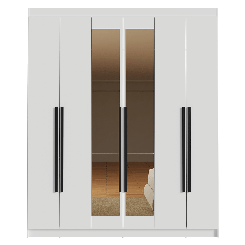 Closet Venus 6 Puertas 4 Cajones 2 Espejos Blanco
