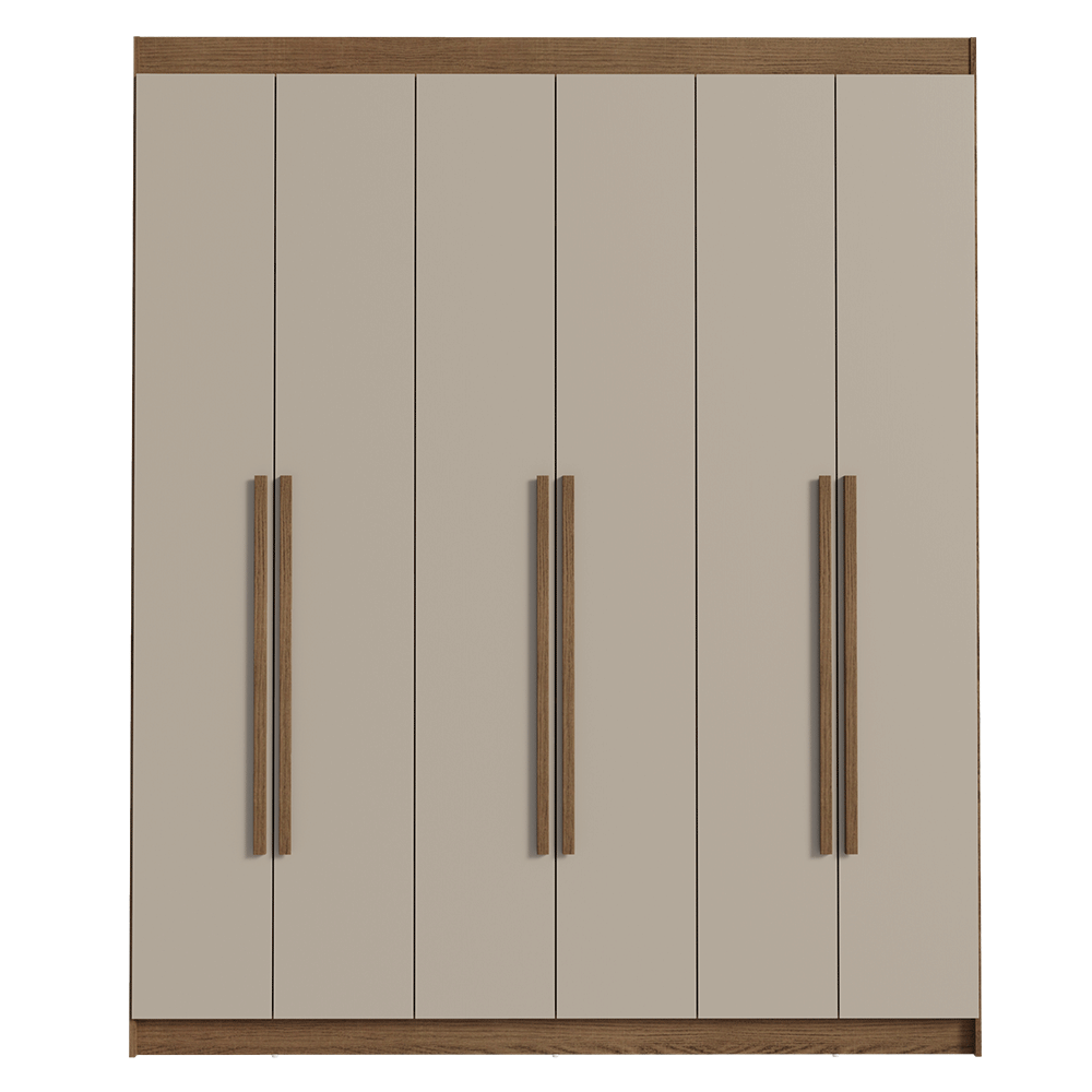 Closet Venus 6 Puertas 4 Cajones 2 Barrales MarrónCrema