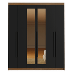 Closet Venus 6 Puertas 4 Cajones 2 Espejos MarrónNegro
