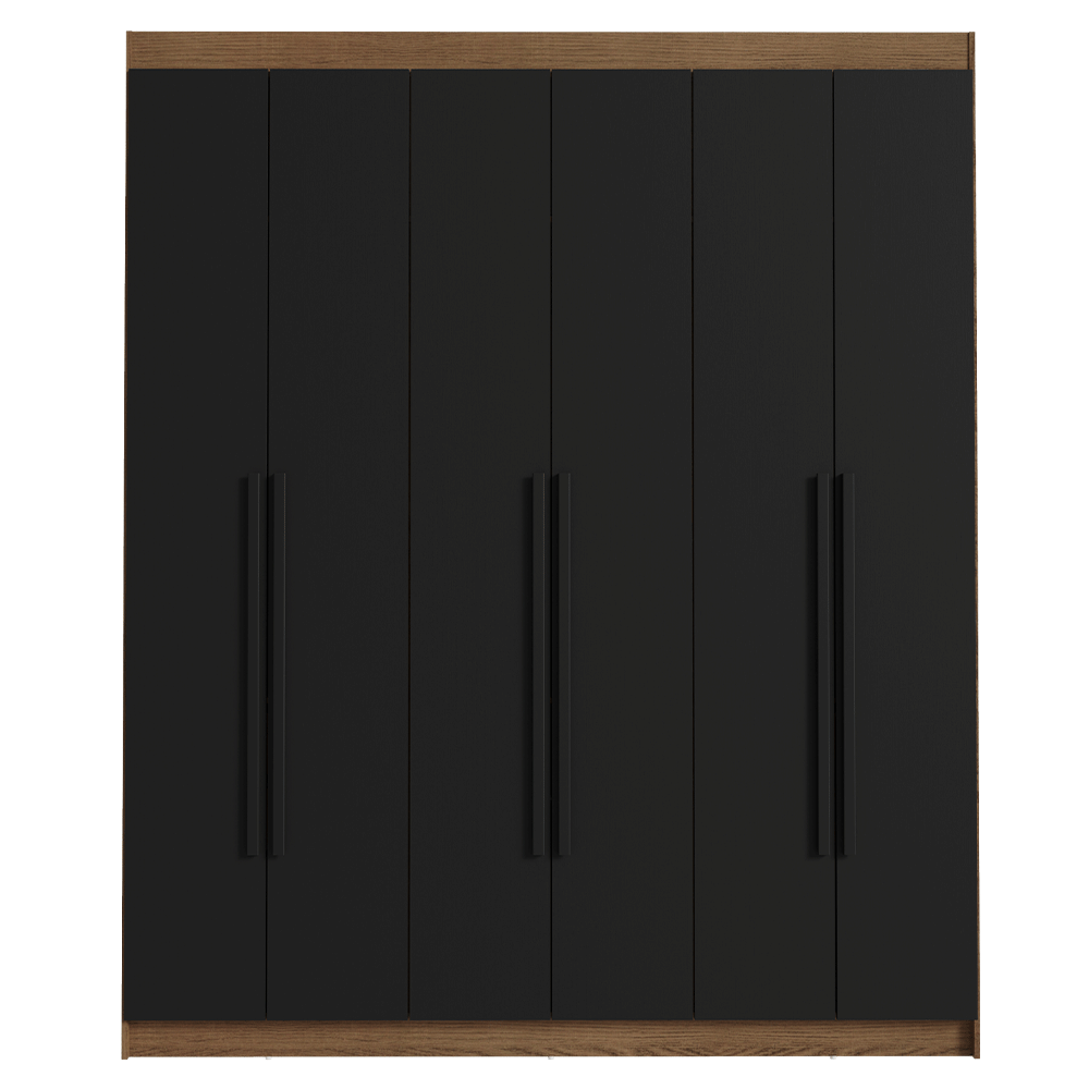 Closet Venus 6 Puertas 4 Cajones 2 Barrales MarrónNegro