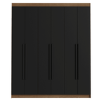 Closet Venus 6 Puertas 4 Cajones 2 Barrales MarrónNegro