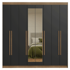 Closet Venus 8 Puertas 4 Cajones 2 Espejos MarrónNegro
