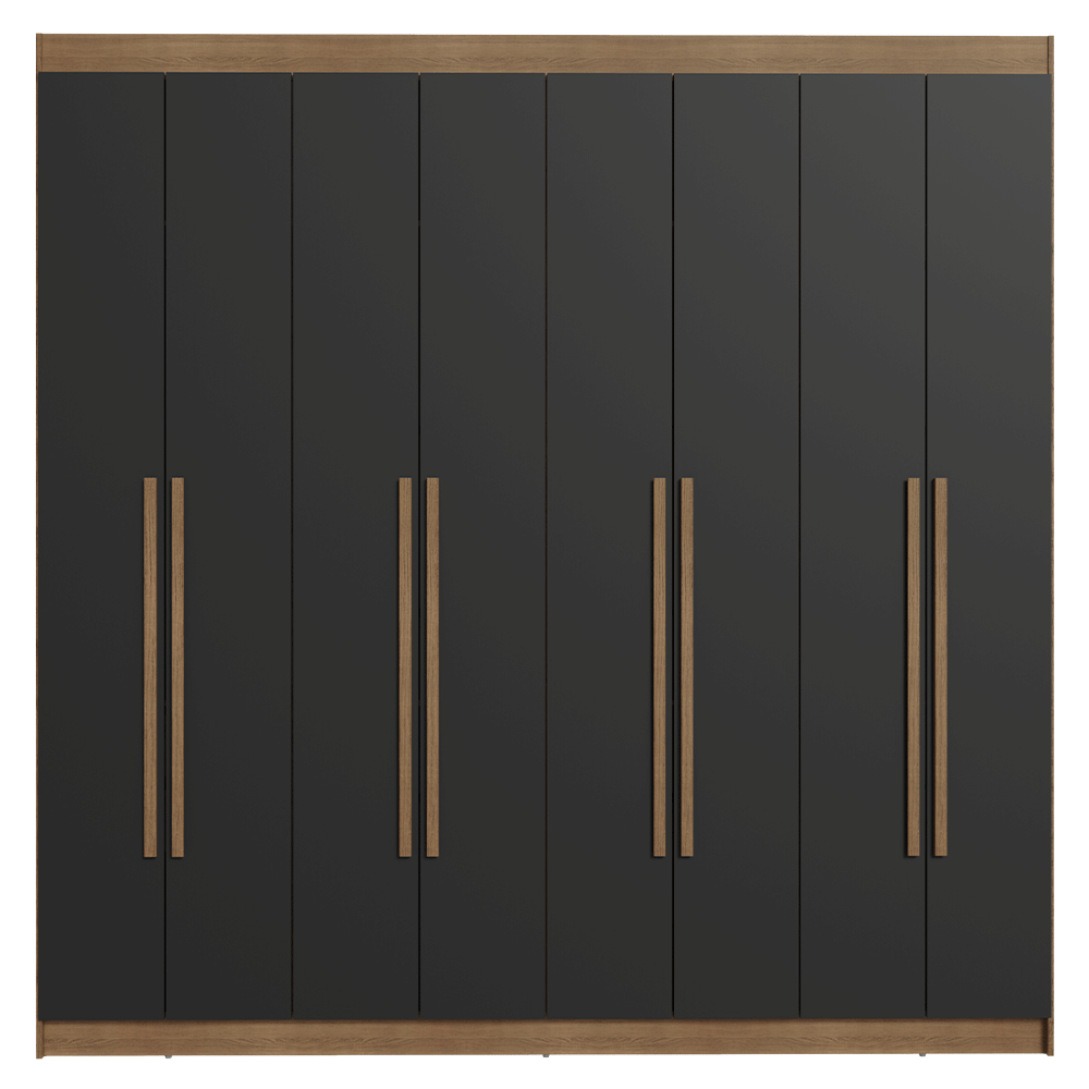 Closet Venus 8 Puertas 4 Cajones 2 Barrales MarrónNegro
