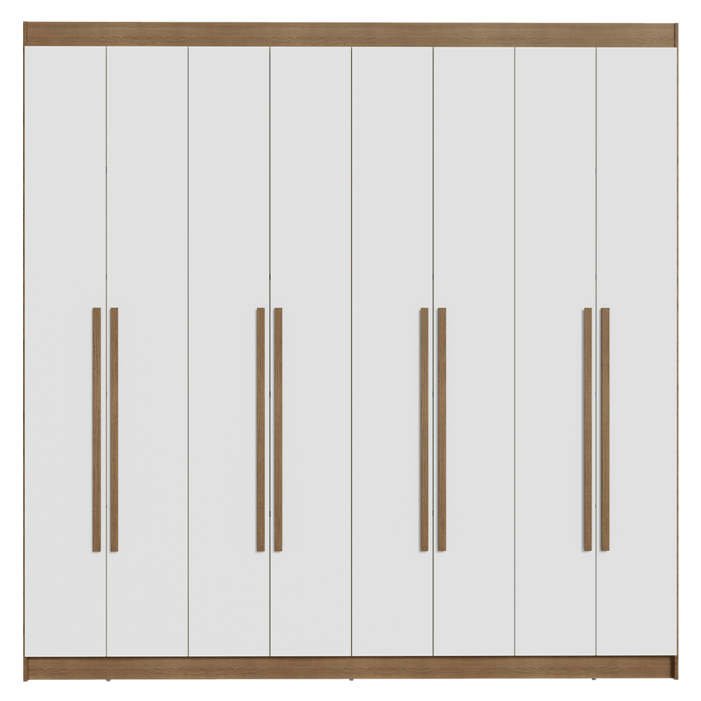 Closet Venus 8 Puertas 4 Cajones 2 Barrales MarrónBlanco