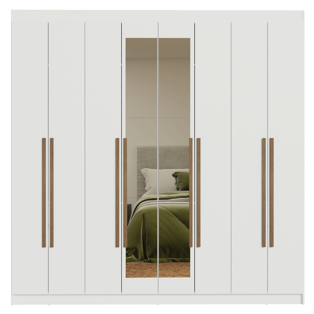 Closet Venus 8 Puertas 4 Cajones 2 Espejos Blanco