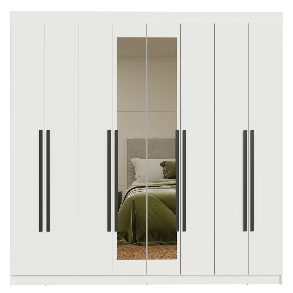 Closet Venus 8 Puertas 4 Cajones 2 Espejos Blanco
