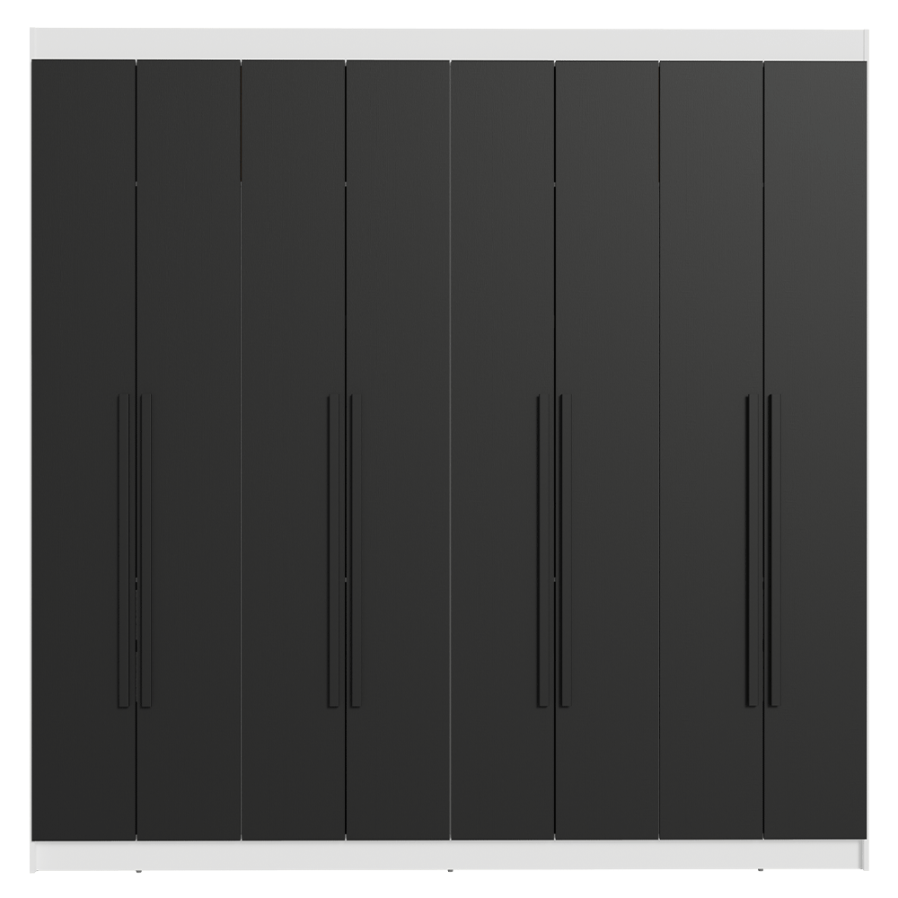 Closet Venus 8 Puertas 4 Cajones 2 Barrales BlancoNegro