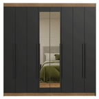 Closet Venus 8 Puertas 4 Cajones 2 Espejos MarrónNegro