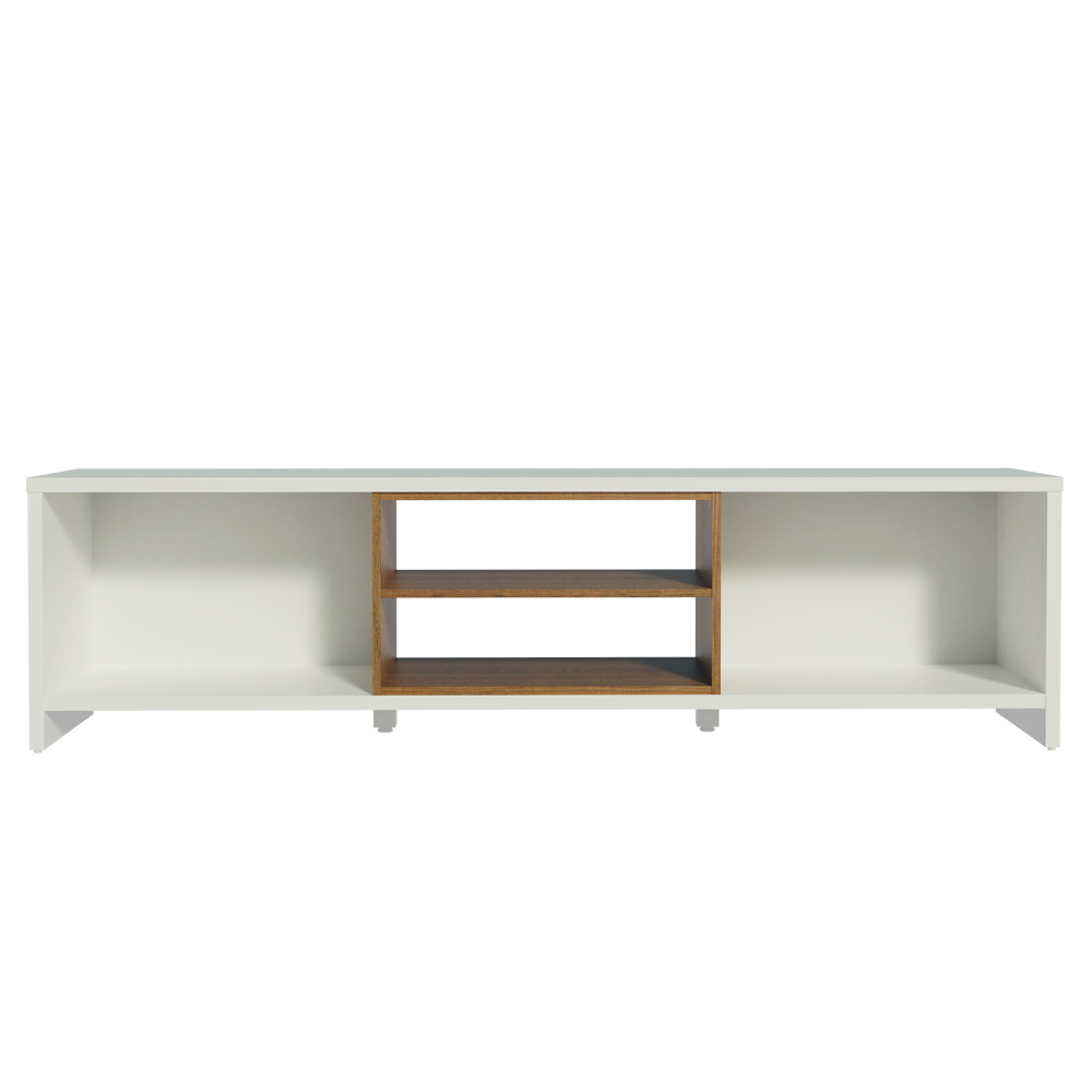Centro de Entretenimiento Mesa para TV Linz Hasta 80 Pulgadas Blanco/Marrón