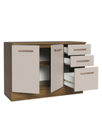 Mueble de Cocina Bajo Agata 1.20 m 2 Puertas 3 Cajones con Encimera Marrón/Crema
